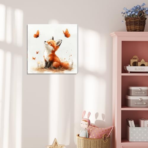 hkejoi Fox Paint by Numbers Kit for Kids, Kids Paint by Number Kits Age 8-12 Framed and Easel, Painting by Numbers, Easy DIY Crafts for Gift Home Wall Decor 8x8 in