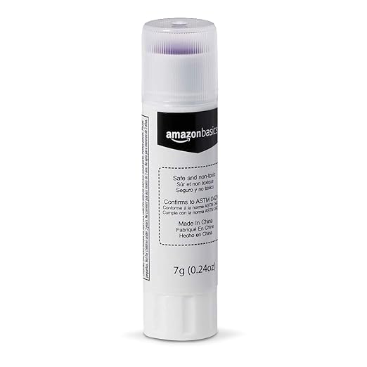 Amazon Basics Disappearing Purple Washable School Glue Sticks, Dries Clear, 0.24-oz, 16 Pack of 30, 480 Count Total