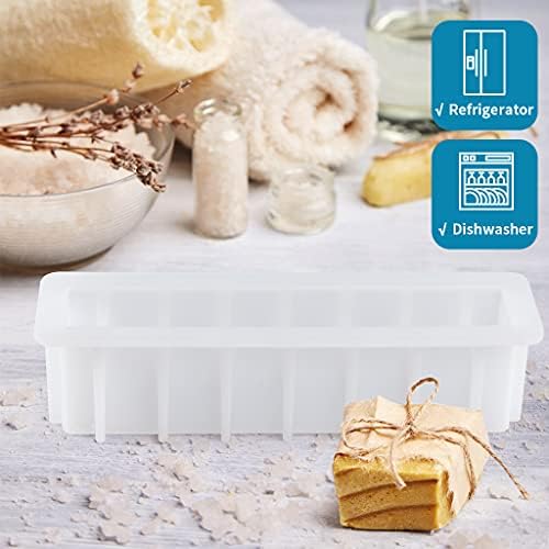 Loaf Soap Mold, 12" Large Rectangular Silicone Mold, Swirl Making Tool for DIY Soap, Handmade Candles, Resin Casting, Homemade Desserts, Capacity 50 oz