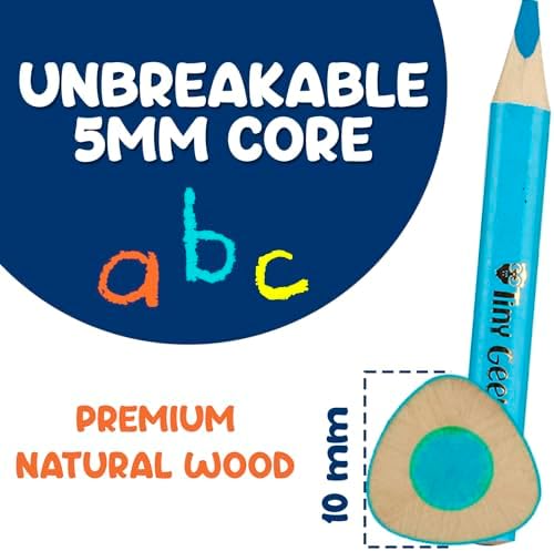 Jumbo Fat Triangle Colored Pencils for Kids, Toddler Pencils Set of 10
