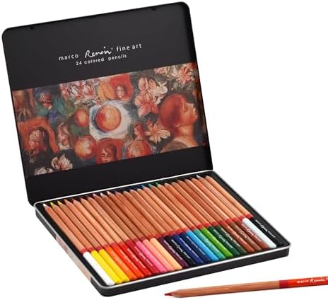 24 Thick Core Oil-Based Colored Pencils, Pastel Pencils
