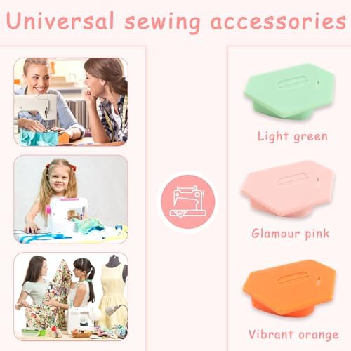 5 Pack Magnetic Seam Guide for Sewing Machine, Magnetic Seam Guide, Upgraded Polygonal Multifunctional Hemmer Gauge with Magnetic Seam Guide with Scale, Sewing Supplies