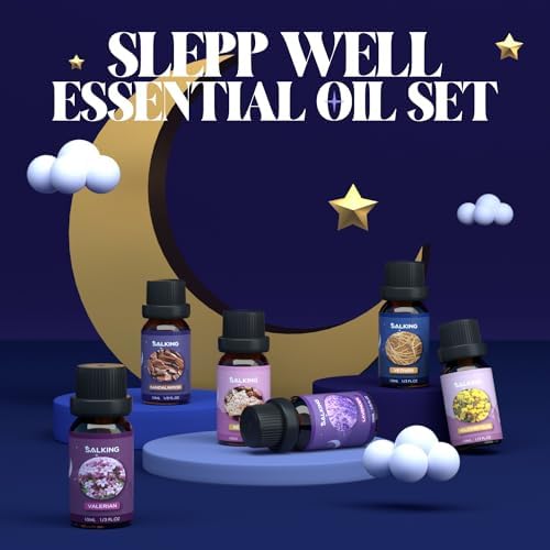SALKING Sleep Essential Oils Set, Pure and Natural Diffuser Oil, 6 x 10 ML