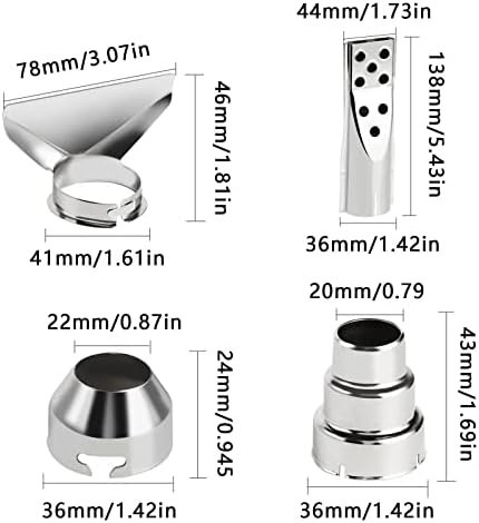 8Pcs Heat Gun Nozzles Kit 35-42mm Stainless Steel Heat Resisting Nozzles