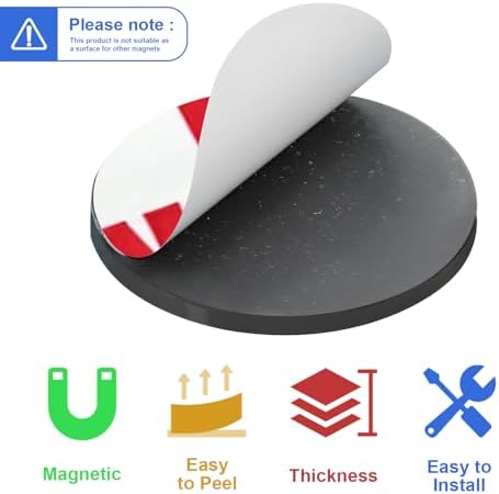 Towjug Adhesive Round Magnets for Crafts 1.2x0.08, 60 Sticky Magnetic Dots