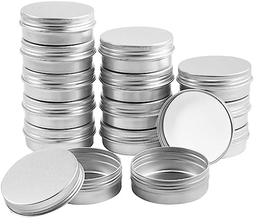 TUZAZO 24Pack Aluminum Tins, 1 Oz Metal Container with Lids and Labels