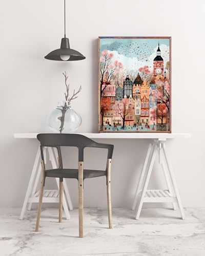 London Streets 5D DIY Diamond Painting Kits for Adults, Diamond Art Kits for Beginners, Full Drill Dot Painting Gem Art Kits for Home Wall Decor11.8 x15.7 Inch