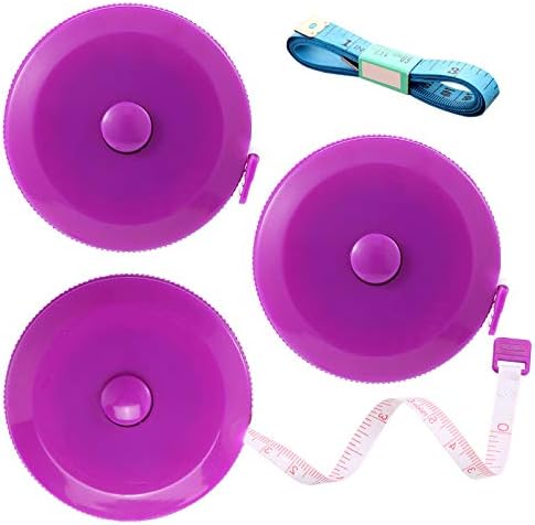 Tape Measure Retractable, Fabric Measuring Tape, 60 Inch Small Sewing Tailor Soft Ruler for Craft Nursing Clothing Medical Travel(3 Pack/Purple)