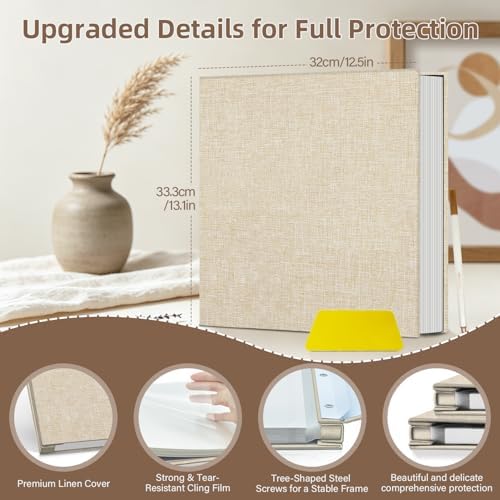 Popotop Photo Album Self Adhesive Scrapbook Album for 4x6 5x7 8x10 Pictures DIY Photo Book as Scrapbooking Supplies Kits, Birthday Gifts for Women Mom Wedding Baby Family Travel