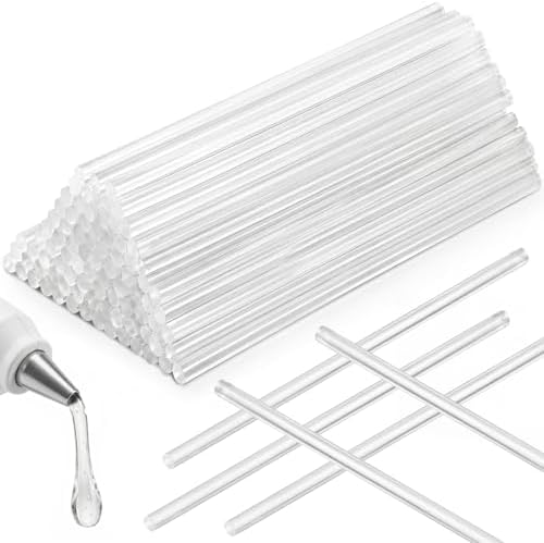 KISEER 100 Pack Clear 0.27 x 11 Inch Mini Size Hot Glue Sticks Universal Fit Glue Gun for Bond Wood Plastic Fabric Foam DIY Craft Projects Home Decorations and Sealing