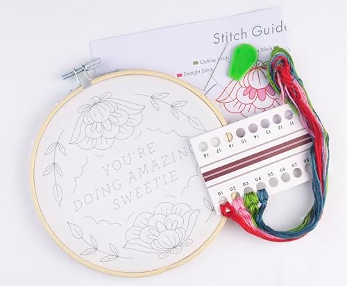 FUNATIC You're Doing Amazing Sweetie Cute Embroidery Kit for Adults