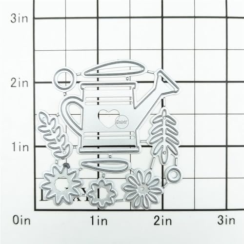 Patchwork Flowers Watering Kettle Metal Cutting Dies for Card Making