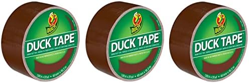 Duck Brand 1304965 Color Duct Tape, Brown, 1.88 Inches x 20 Yards Each Roll, 3 Rolls