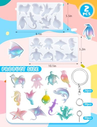 16 Style Marine Terrestrial Amphibious Animals Keychain Epoxy Mold