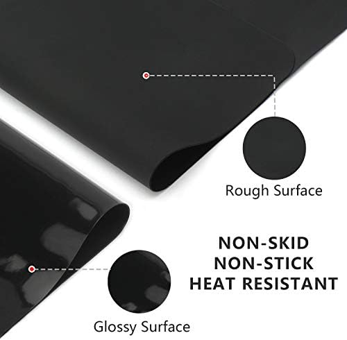 Gartful Silicone Sheets for Crafts, 3PCS Resin Jewelry Casting Molds Mats, Multipurpose Table Cover Placemat, Counter Top Protector Pad, Nonskid Nonstick, Black(15.7 x 11.8 inches)