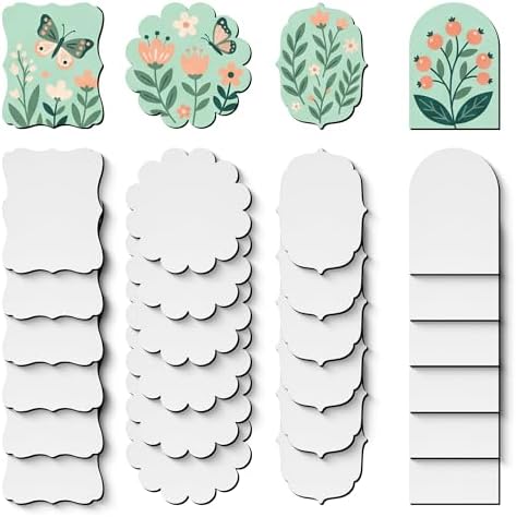 AUREUO Retro Magnetic Mini Canvas Boards for Painting - 2.5 Inch 24 Pack Shaped Small Canvases for Crafts Tiny Painting Canvas Panel for Acrylic Paint & Markers Art Gift
