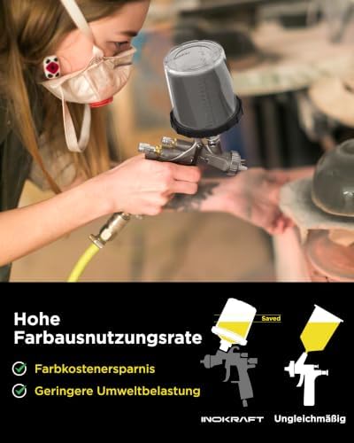 InoKraft D1 LVLP Spray Gun Kit with 22 Ounce Disposable Paint Cups