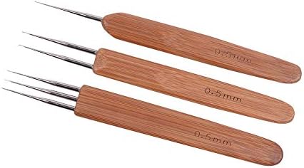 3 Pcs/Set Dreadlock Crochet Hook for Hair, Dreadlock Needle Tool for Braid Craft,Dread Locks Crochet Needles 0.5mm (1 Hook, 2 Hooks,3 Hooks)