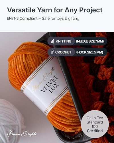 Velvet Lux Chenille Super Soft Chunky Yarn for Knitting and Crochet 2X 100g / 3.52oz (Pink Swan, 2 Pack)