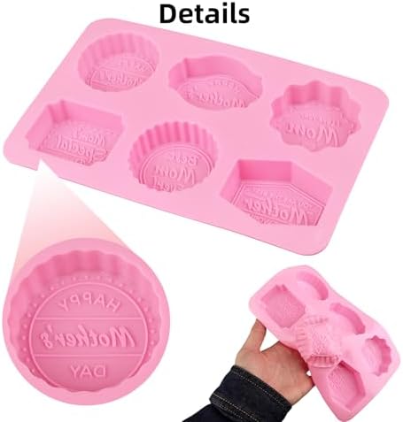 Mothers Day Chocolate Molds 2pcs Silicone Molds for Homemade Soap, Candle, Resin, Candy, Pudding