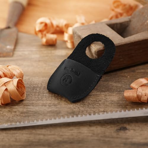 RingSun Thumb Guard Wood Carving Tools, Leather Finger Protector, Handmade Carpenter Working Carving Kit Accessories