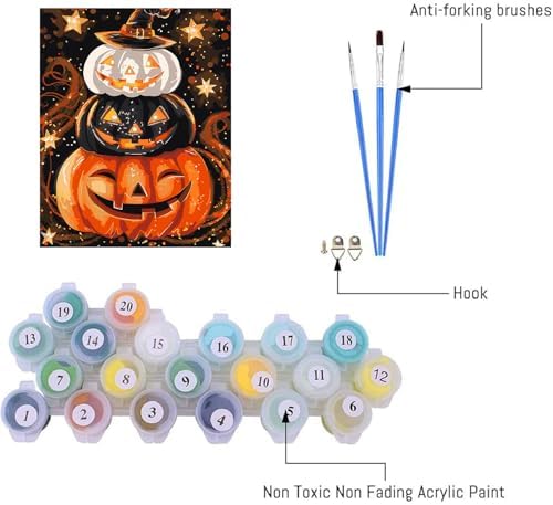 AIBOERL Paint by Numbers Kit for Adults Beginner,Halloween Fall, 12X16In