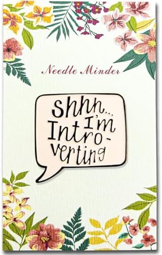 Needle Minder for Keeping Sewing & Embroidery Needles – Magnetic Needlepoint Holder, Cross Stitch Supplies – Secure & Decorative Needle Minders for Stitching & Crafting (Shhh... I'm Intro-vering)