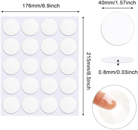JANYUN 140 Pcs Sticky Dots ,40mm Putty Clear Double Sided Tape for Crafts