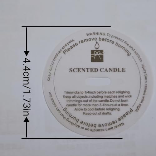 Round Candle Warning Safety Stickers,Labels with Burning Instructions