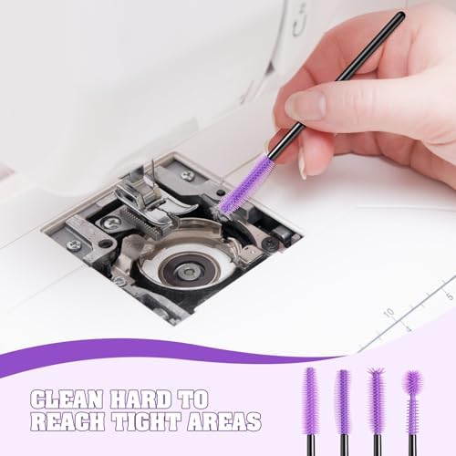 20 Pcs Sewing Machine Cleaning Brushes Reusable Silicone Cleaner,Black, Purple
