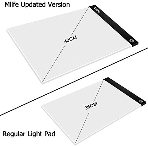 B4 LED Light Pad - Upgraded Diamond Art Light Box Dimmable Tracing Light Board, Sketching, Animation, Drawing Light Box with 4 Fasten Clips