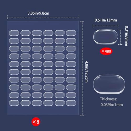 480 Pcs Gel Glue Dots, Double Sided Sticky Dots Clear, Removable Adhesive Dots, Sticky Tack, Museum Putty Stick, Mounting Putty for Balloons Crafts DIY Festival Party Decoration