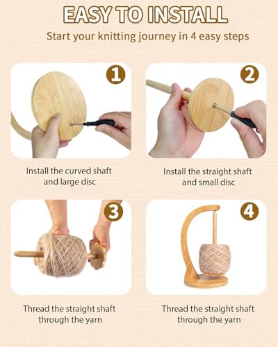 SPEENSUN Magnetic Yarn Holder for Crocheting, Large, Natural
