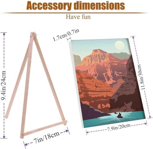4 Pack Paint by Numbers Kit for Adults Framed Canvas with Wooden Easel