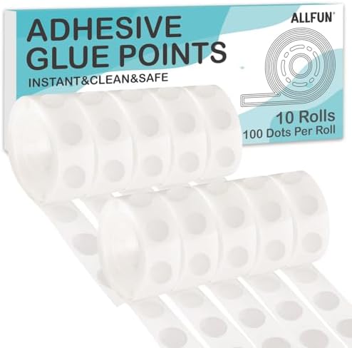 ALLFUN 1000 Pieces Glue Point Dots Double Sided Adhesive for Balloons Craft | Double Sided, Sticky, Removable, Clear