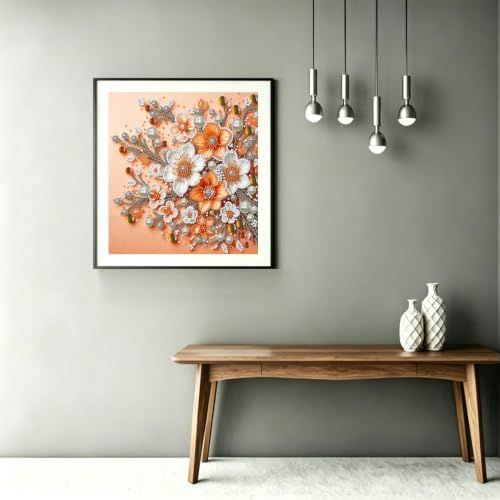 Flower Pearl Diamond Painting Kits for Adults,Diamond Painting 11.8 x11.8In