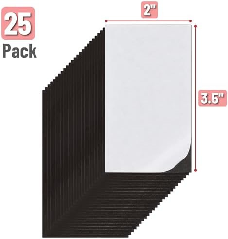 Mr. Pen- Adhesive Magnetic Sheets, 3.5" x 2", 25 Pack, Cuttable Magnets Flexible Magnet Sheets with Adhesive for Crafts Photos, Classroom Decorations, Easy Peel and Stickers for Planning