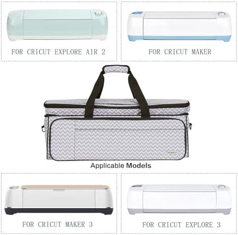 HOMEST Double Layer Carrying Case with Mat Pocket for Cricut and Tools
