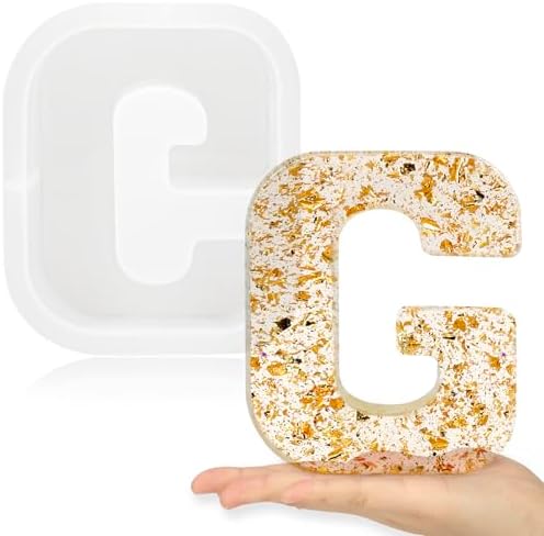 Gartful 7 Inch Large Letter Molds for Resin, 3D G Capital Alphabet Epoxy Resin Mold, A to Z Thick Resin Letter Molds for Making Letters, Word Sign Art, DIY Crafts, Making Cake, Party Home Decor