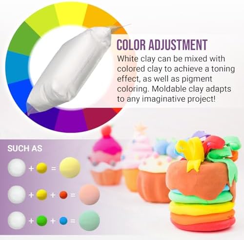 CALPALMY Air Dry Foam Clay (36 Pack), 360g White Moldable Soft Clay for Kids Gifts Partty and School Project Supplies, Perfect for Crafting Cosplay and Artistic Projects