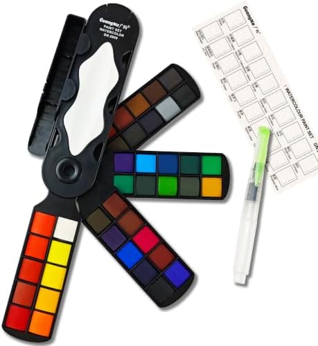 kander 40 Color Watercolor Paint Set with Detail Paint Brushes