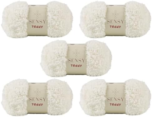 S Sensy Teddy - Micro Polyester Amigurumi Yarn, 5 Skein Creamy, 109 Yards