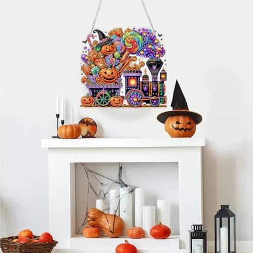 AIBOERL Diamond Art Kits for Adults, Halloween Acrylic Hanging Suncatcher