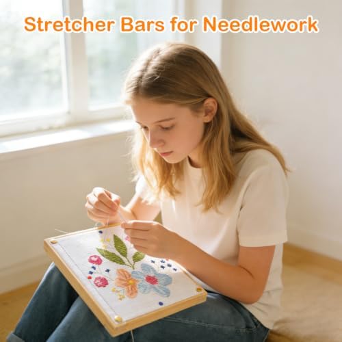 12 Pcs Stretcher Bars for Needlework, Wooden Needlepoint Stretcher Bar