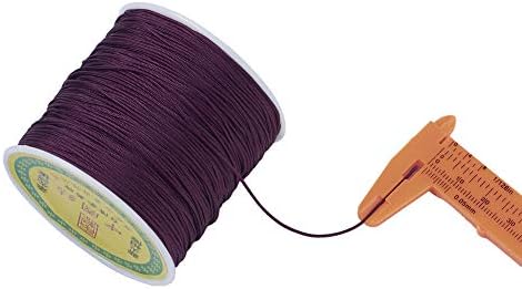 100 Yards 0.8mm Braided Nylon Crafting Thread Chinese Knotting Beading String Macrame Cord Rope for Necklace Bracelet Jewelry Craft Making, Purple