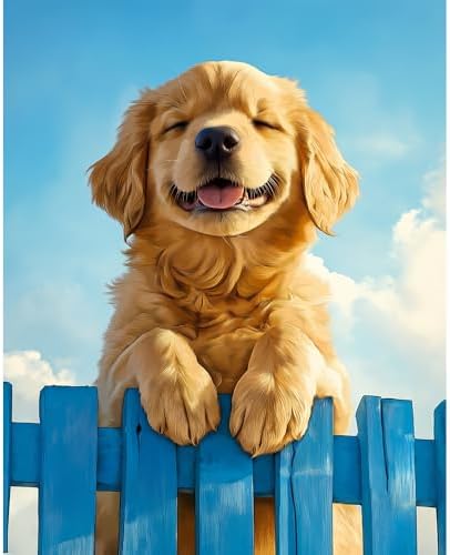Natuyalo Paint by Numbers for Adults Dog, Paint by Numbers Kit on Canvas for Beginners, Animal Number Painting Set Craft Supplies, 3 Paintbrushes and Acrylic Paint 16x20 inch