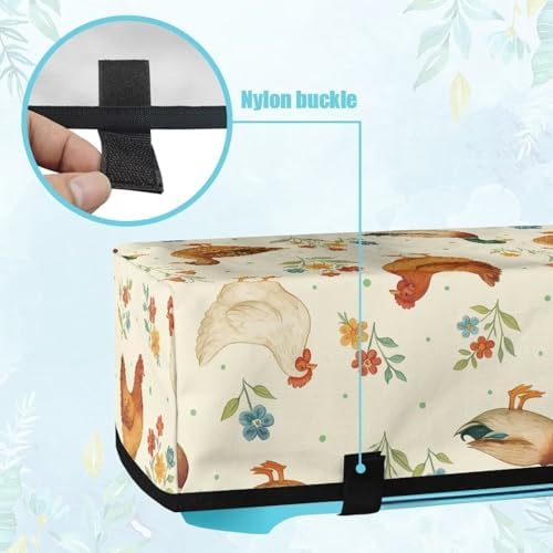 Binienty Cutting Machine Maker Cover with 3 Pockets for Home Accessories Organizer - Boho Rooster Scrapbooking Die-Cut Machine Covers with 3 Storage Pocket Wear Resistant to Keep Clean