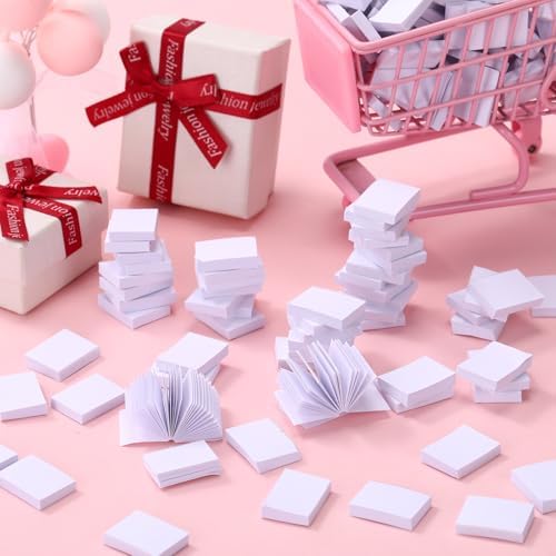 300 Pcs Mini Dollhouse Books 1:12 Scale White Blank Bookshelf