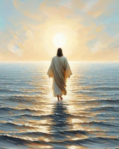 MBNTJHT Jesus Paint by Numbers Kit for Adults,Christian Painting by Number Kits on Canvas with Brushes,DIY Oil Painting by Numbers for Home Wall Decor 16X20 Inch.