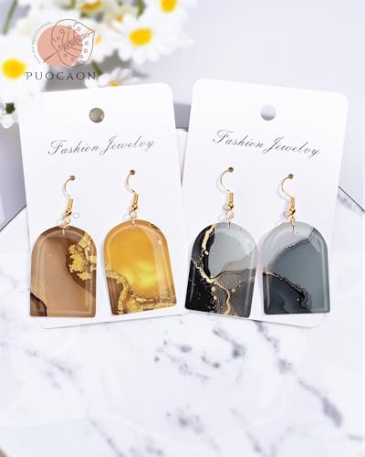 Puocaon Marble Clay Transfer Paper - 18 Pcs Elegant Marble Art Design Transfer Sheets for Polymer Clay Colorful Earrings Design Jewelry Making